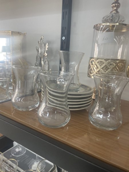 طقم كاسات شاي سادة 6قطع (جرة)